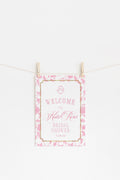 Pink Chinoiserie Bridal Shower Welcome Sign 1