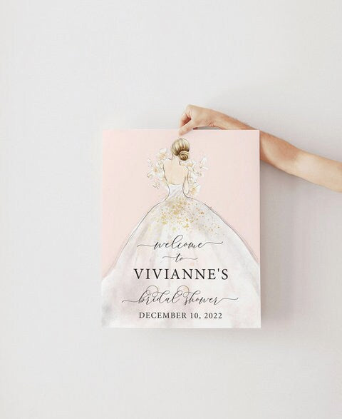 Watercolor Bride Bridal Shower Welcome Sign - image 2
