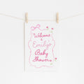 Pink Bow Floral Baby Shower Welcome Sign - image 1