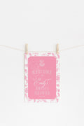 Pink Toile Chinoiserie Monogram Bridal Shower Welcome Sign