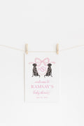 Pink Labrador Monogram Baby Shower Welcome Sign 1