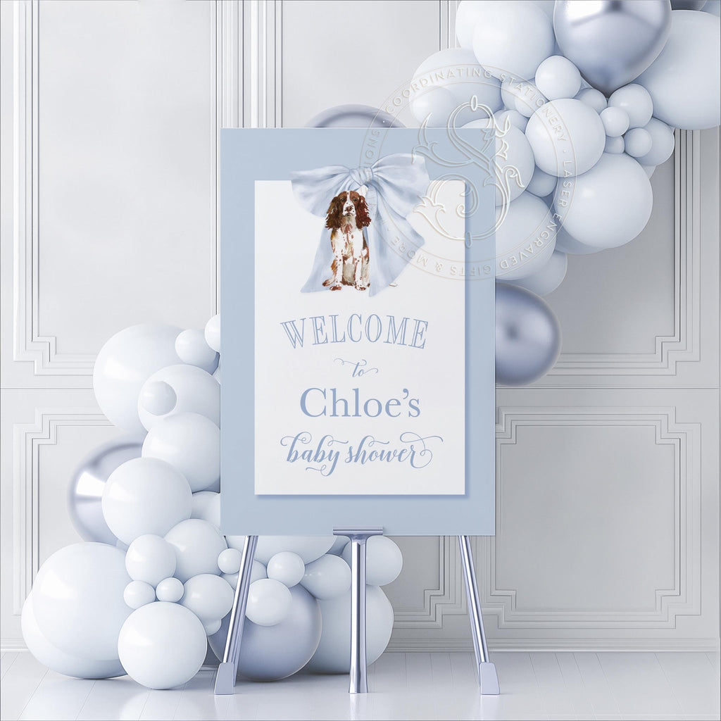 Springer Spaniel Baby Shower Welcome Sign 1