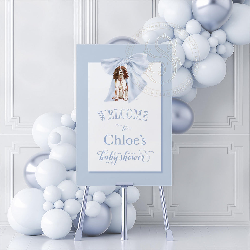 Springer Spaniel Baby Shower Welcome Sign 2