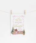 Pink Christmas Gingerbread Baby Shower Welcome Sign 1