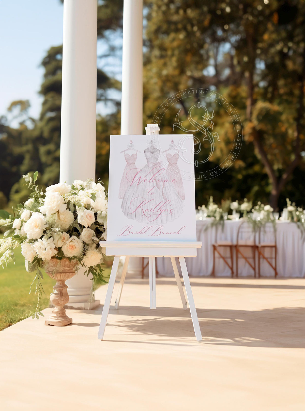 Pink Dress Bridal Shower Welcome Sign