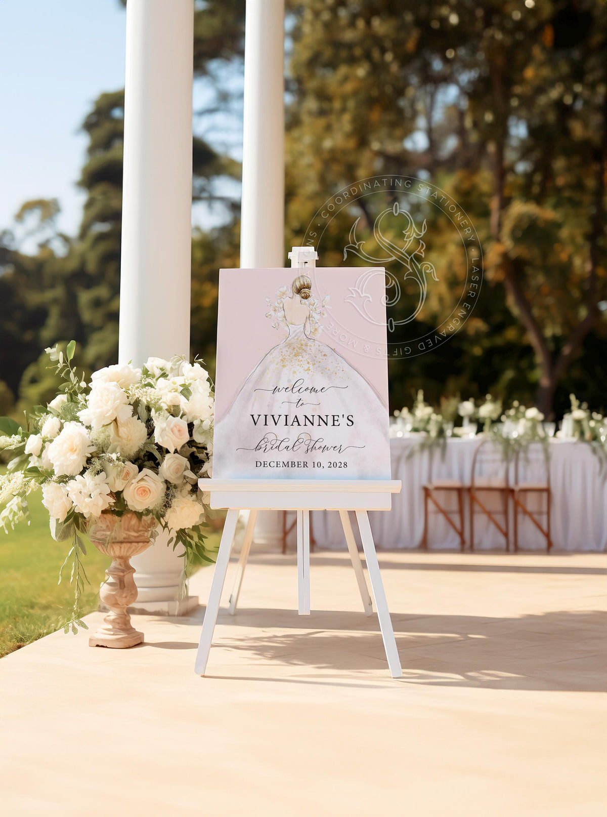 Watercolor Bride Bridal Shower Welcome Sign - image 3