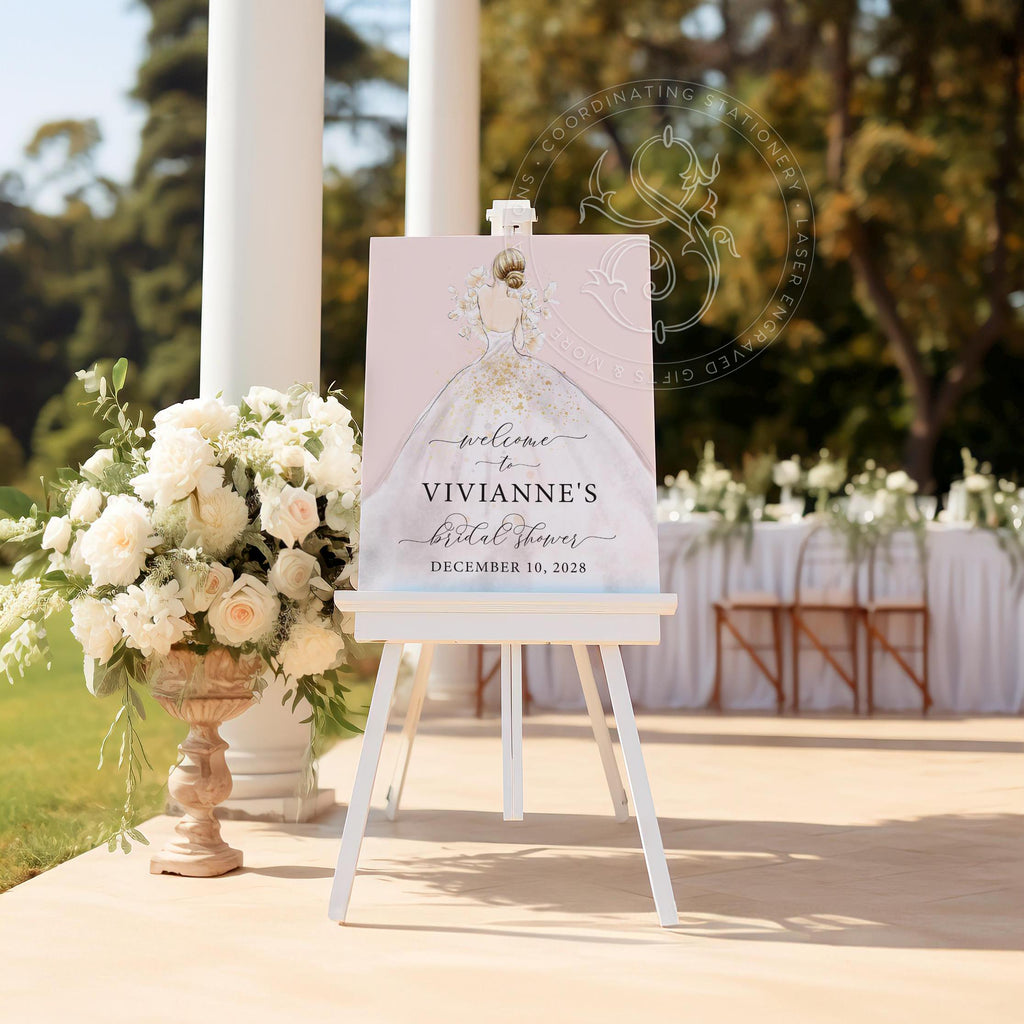 Watercolor Bride Bridal Shower Welcome Sign - image 1
