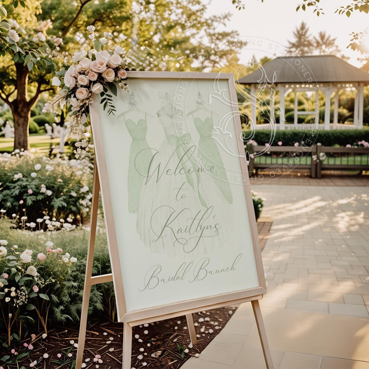 Sage Green Bridesmaids Luncheon Bridal Shower Welcome Sign