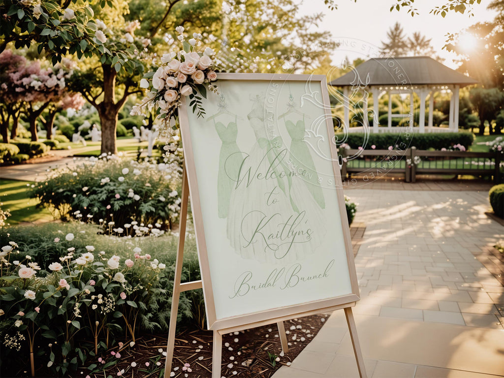 Sage Green Watercolor Bride Bridal Shower Welcome Sign - image 2