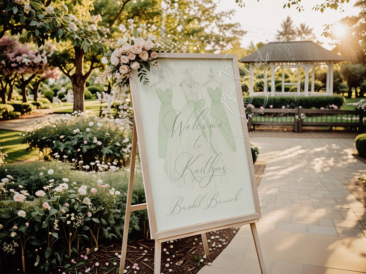 Sage Green Watercolor Bride Bridal Shower Welcome Sign - image 3