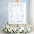 Blue Safari Baby Shower Welcome Sign 1
