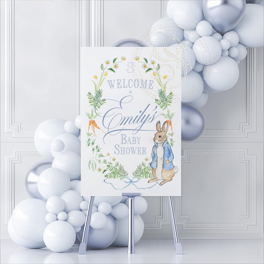 Classic Storybook Rabbit Baby Shower Welcome Sign 2