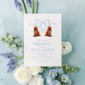 Irish Setter Puppy Baby Shower Invitation: Monogram Crest | Digital File