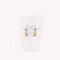 Labrador puppy monogram party cups for a baby boy shower