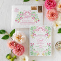 Lemon floral watercolor printed bridesmaids luncheon invitations