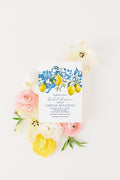 Lemon Portuguese tile digital bridal shower invitation