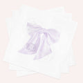 Lilac Bow Monogram Napkins: Personalized Baby Shower Decor Purple
