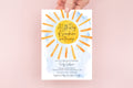 Little Ray of Sunshine printed baby shower invitations