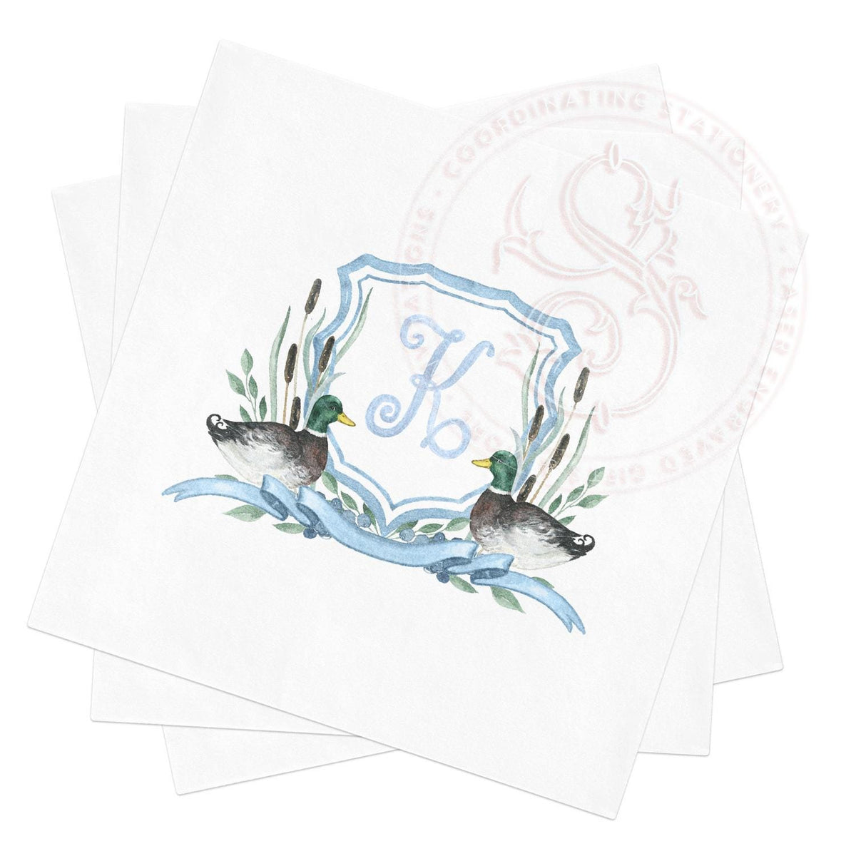 Mallard Duck Napkins for Baby Shower: Monogrammed Party Decor