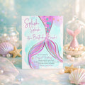 Mermaid Tail Under the Sea Birthday Invitation printed children's birthday invitation