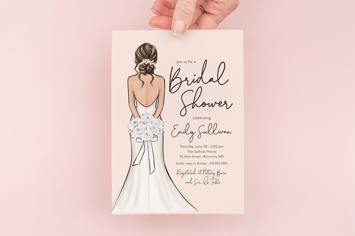 Modern printed bridal shower invitations