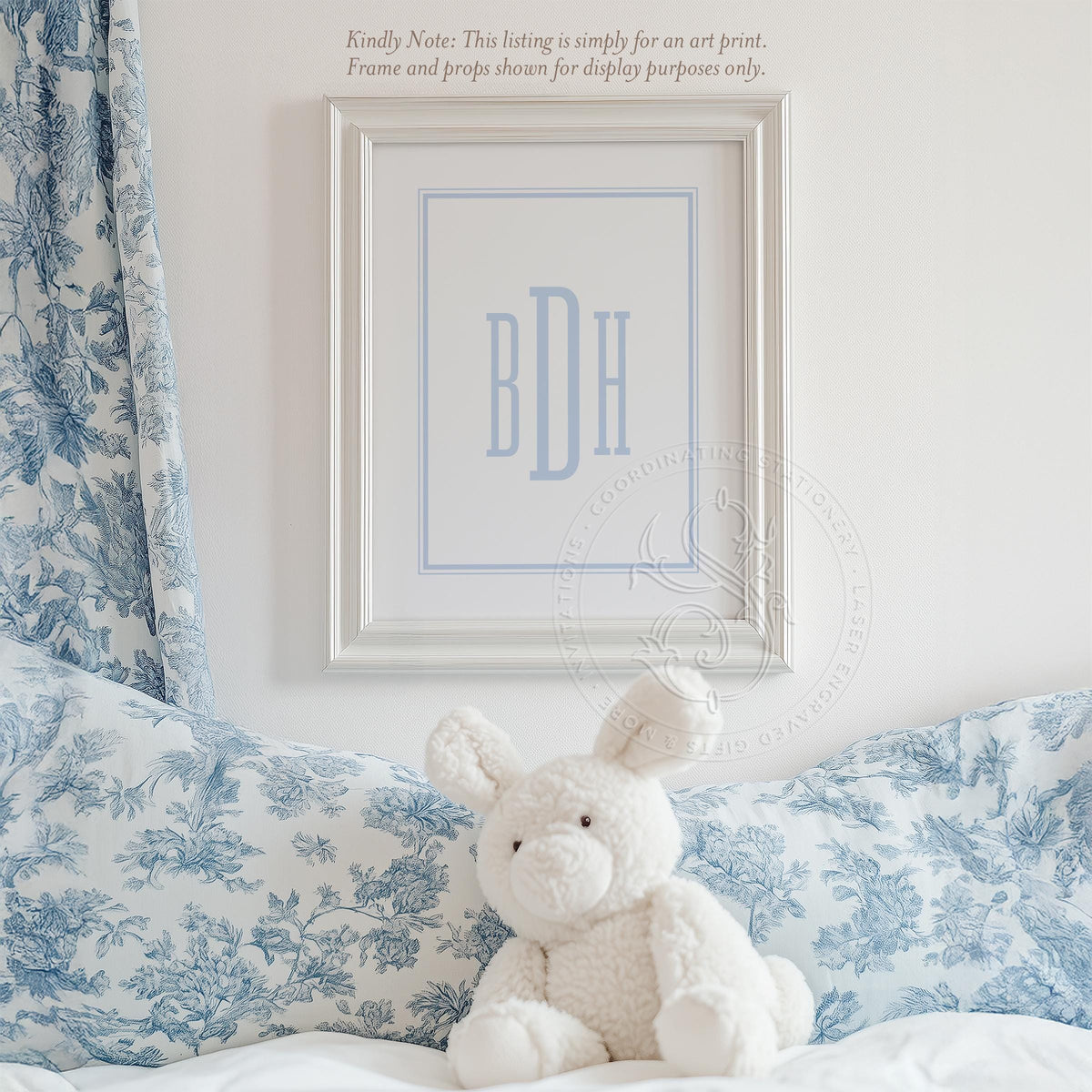 Monogram Art Print for Baby Boy Nursery - image 2