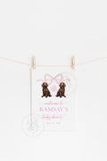 Monogram Crest Boykin Spaniel Baby Shower Welcome Sign