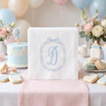 Monogrammed Napkins: Baby Boy Shower, Custom Initial Cocktail Napkins