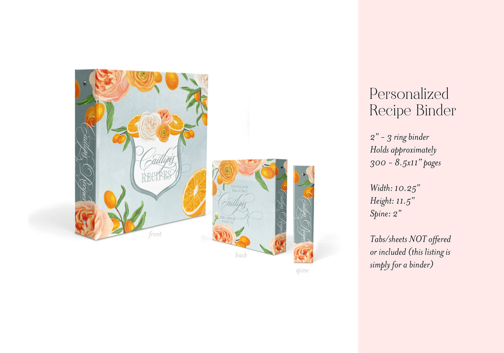 Orange Floral Recipe Binder - image 2