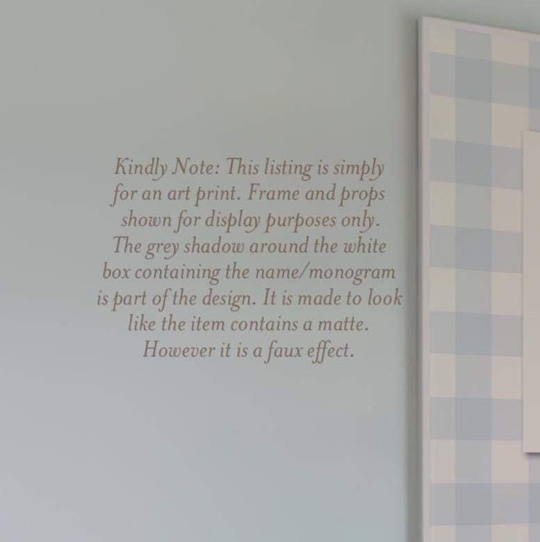 Over Crib Name and Monogram Art Print for Baby Boy Nursery - image 2