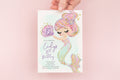 Pastel Mermaid Under the Sea Birthday Invitation printed children's birthday invitation