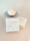 Personalized Baby Shower Napkins: Pink Bow, Custom Printed