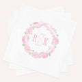 Personalized Baby Shower Napkins: Pink Hydrangea Monogram