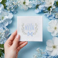 Personalized Blue Bow Monogram Napkins: Baby Shower, Birthday