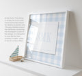 Personalized Blue Gingham Monogram Art Print for Baby Boy Nursery Decor Above Crib - image 1