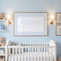 Personalized Boy Name Print: Blue Stripes Nursery Wall Art - image 1