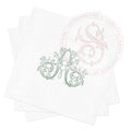 Personalized Bridal Shower Napkins: Sage Green Monogram Initial