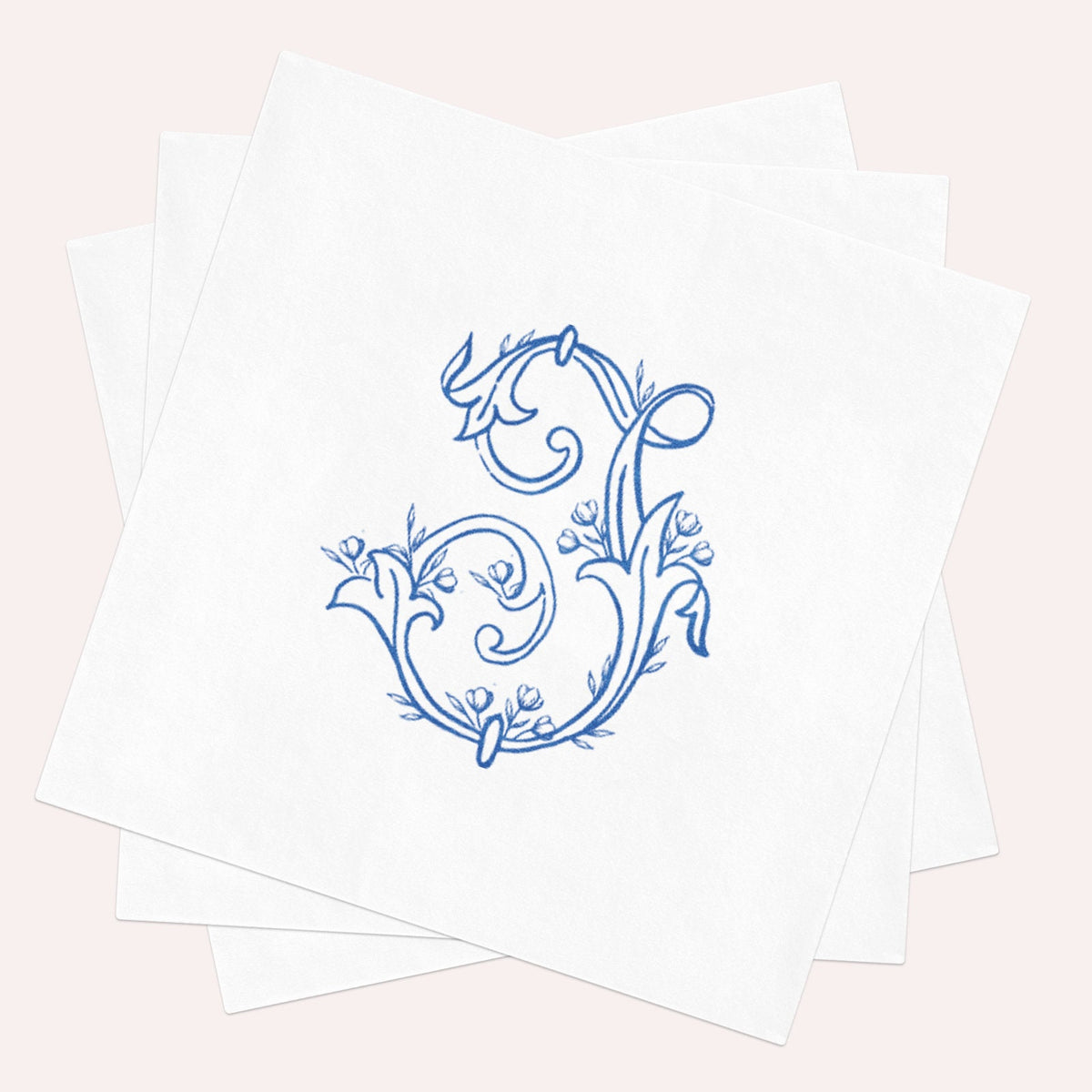 Personalized Initial Napkins: Bridal Shower, Bridesmaid Luncheon