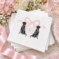 Personalized Labrador Napkins, Monogram Baby Shower Cocktail Napkins, Lab Dog Crest Party Decor, Custom Baby Girl Shower Napkins