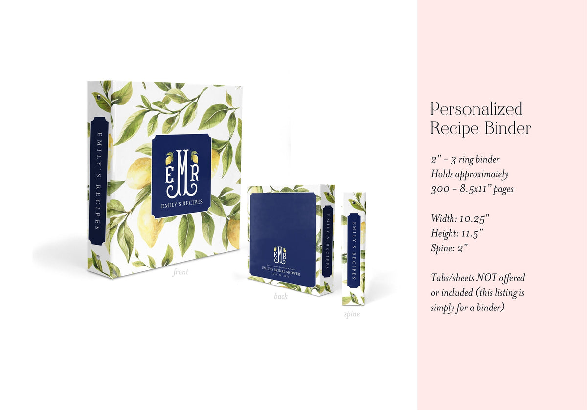 Personalized Lemon Recipe Binder - image 2