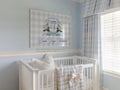Personalized Mallard Duck Nursery Print: Blue Gingham Crest Wall Art - image 1