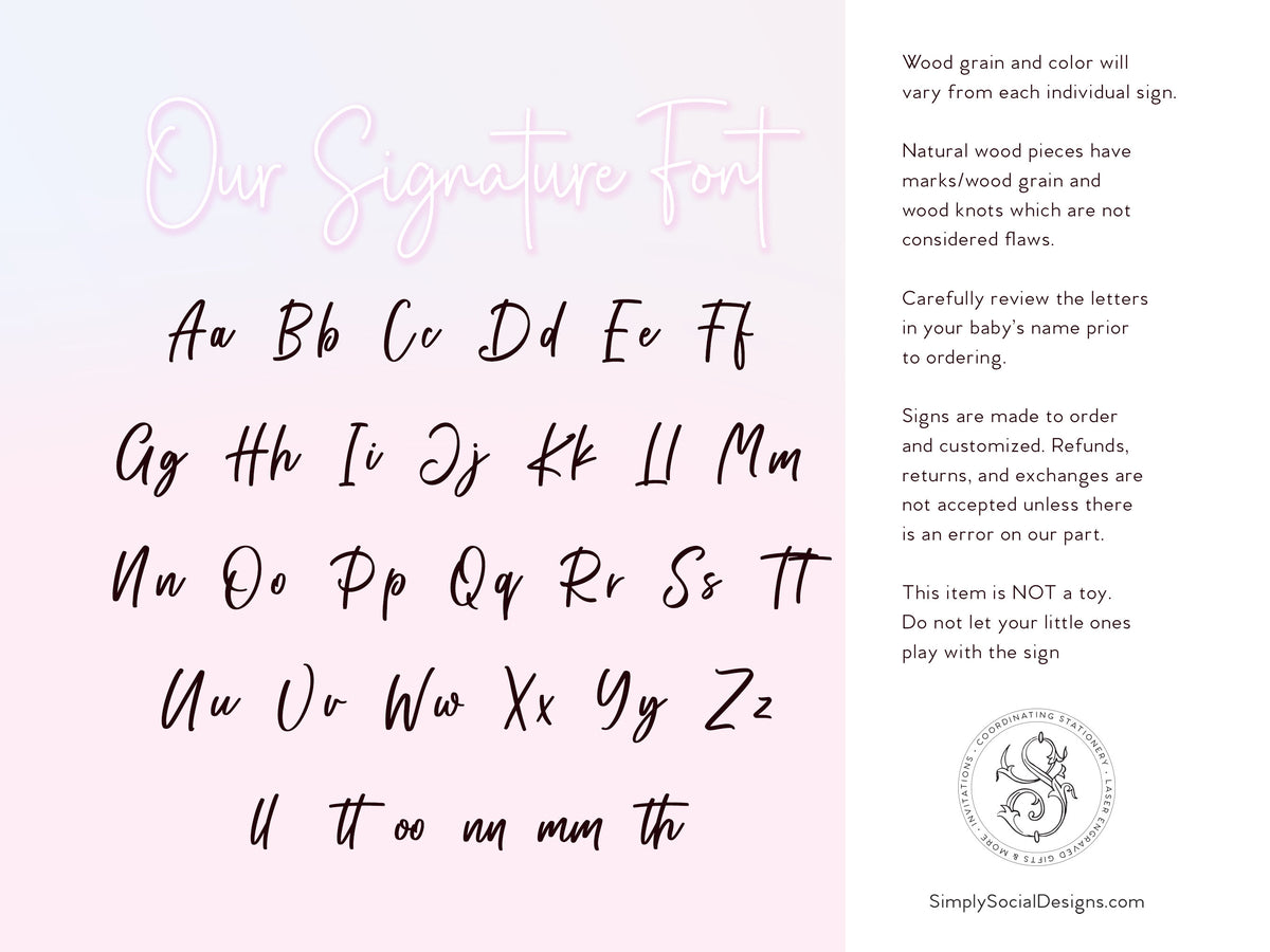 Personalized Newborn Name Sign - image 2