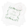 Personalized Safari Baby Shower Napkins: Sage Green Animal Party