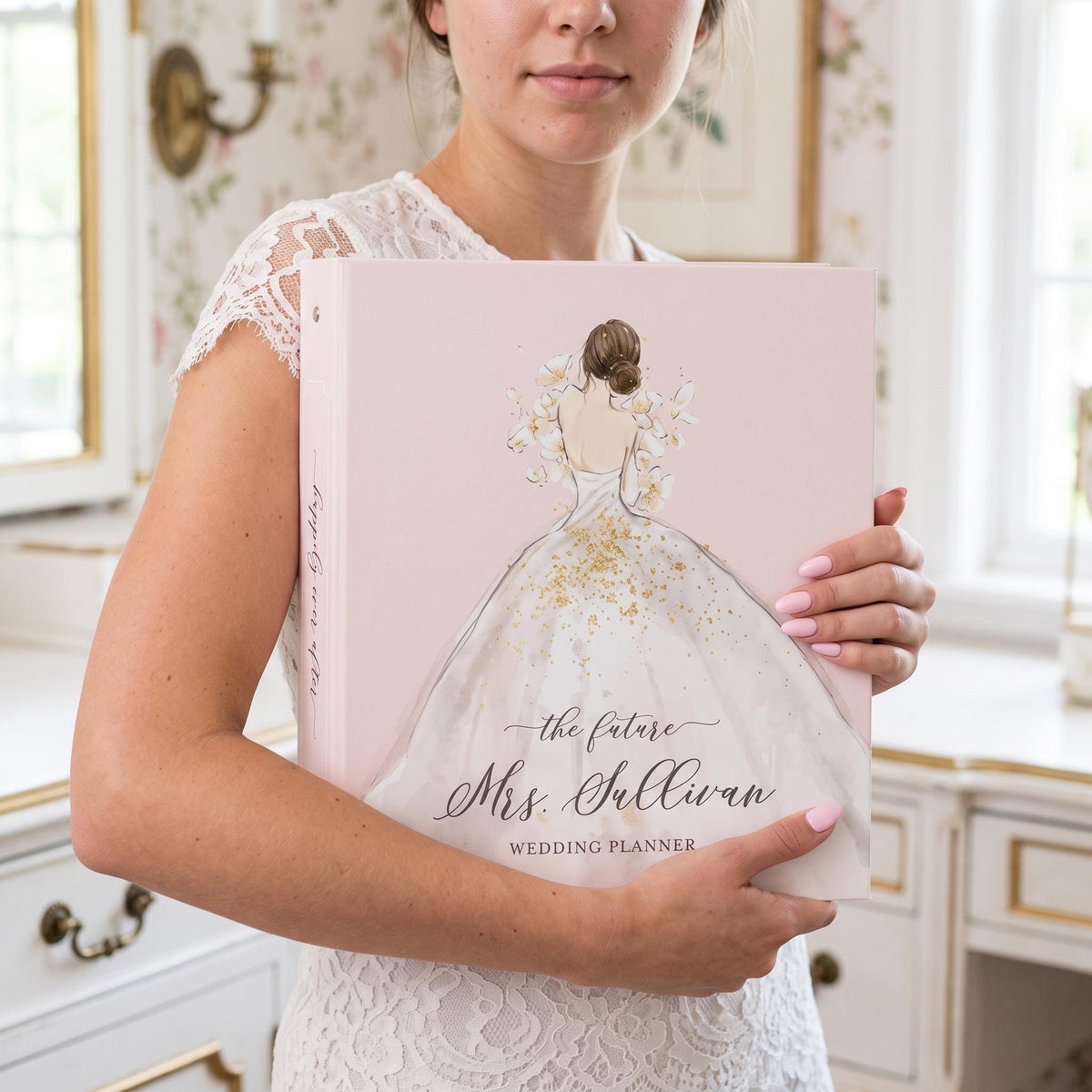 Personalized wedding planner binder keepsake organizer