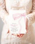 Pink Bow Baby Shower Invitation: Watercolor Girl Sprinkle (Digital)