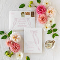 Pink Bow Baby Shower Invitation: Watercolor Heirloom Design printed invitation