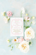 Pink Bow Baby Shower Invitation: Whimsical Garden Party (Digital)