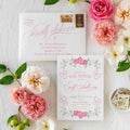 Pink Bow Baby Shower Invitations: Feminine Party Sprinkle printed invitation