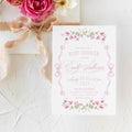 Pink Bow Baby Shower Invitations Printable – Elegant Feminine Baby Girl Sprinkle Party Invite Template | Digital File