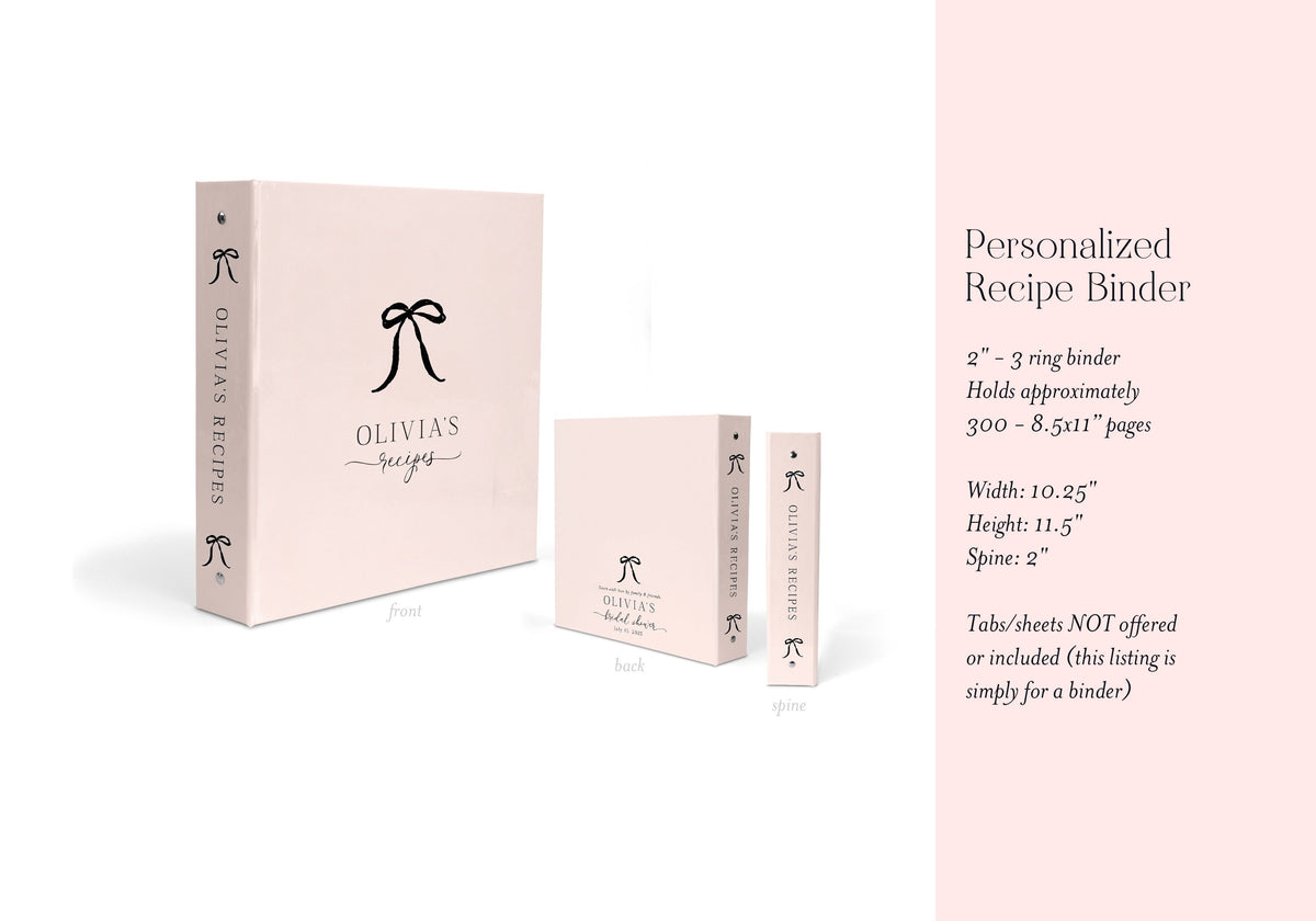Pink Bow Bridal Recipe Binder - image 2